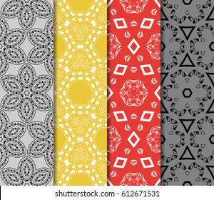 set of simple geometric decorative seamless pattern. vector illustration. for interior design, wallpaper, textiles