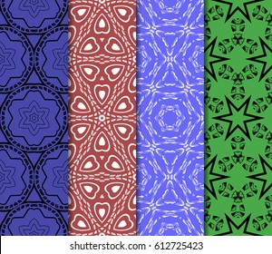 set of simple geometric decorative seamless pattern. vector illustration. for interior design, wallpaper, textiles