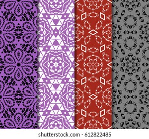 set of simple geometric decorative seamless pattern. vector illustration. for interior design, wallpaper, textiles