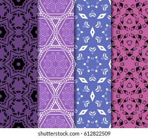 set of simple geometric decorative seamless pattern. vector illustration. for interior design, wallpaper, textiles