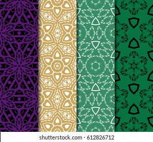 set of simple geometric decorative seamless pattern. vector illustration. for interior design, wallpaper, textiles