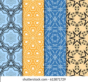 set of simple geometric decorative seamless pattern. vector illustration. for interior design, wallpaper, textiles