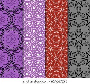 set of simple geometric decorative seamless pattern. vector illustration. for interior design, wallpaper, textiles