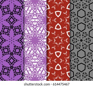 set of simple geometric decorative seamless pattern. vector illustration. for interior design, wallpaper, textiles