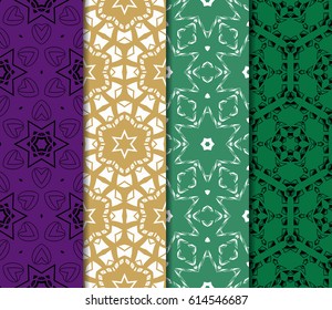 set of simple geometric decorative seamless pattern. vector illustration. for interior design, wallpaper, textiles