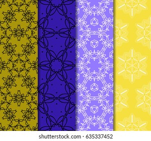 set of simple geometric decorative seamless pattern. vector illustration.