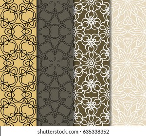 set of simple geometric decorative seamless pattern. vector illustration.