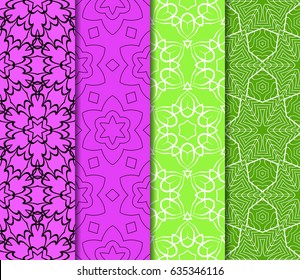 set of simple geometric decorative seamless pattern. vector illustration.