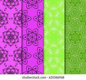 set of simple geometric decorative seamless pattern. vector illustration.