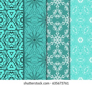 set of simple geometric decorative seamless pattern. vector illustration.