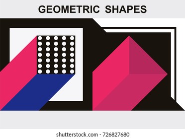 A set of simple geometric elements. Vector illustration. Abstract background for design.