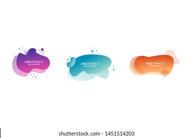 set of simple geometric fluid shapes with vibrant gradient colors Vector illustration template