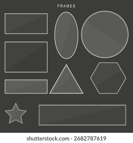 A set of simple geometric frames in various shapes and sizes with neat outlines. Perfect for design layouts, presentations, and creative projects.