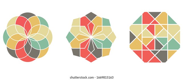 Setzen Sie einfaches geometrisches Retro-modernes Design. Retro