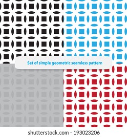 Set of simple geometric seamless pattern. graphic, vector. 