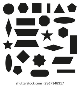 Set of simple geometric shapes. Rectangle, circle, triangle. Vector illustration. EPS 10.