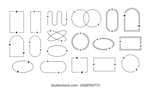 Set of Simple geometry line elements vector illustration