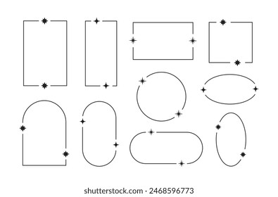 Set of Simple geometry line elements vector illustration