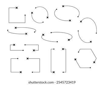 Set of Simple geometry line elements vector illustration