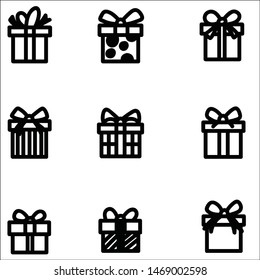 Set of simple gift. Cut isolated vector illustration.