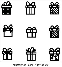 Set of simple gift. Cut isolated vector illustration.