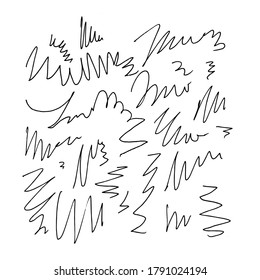 A set of simple gnarled lines drawn with a pen.