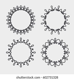 Set of simple and graceful emblem design templates, Elegant lineart logo design elements, vector illustration