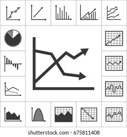 Set Of simple Graph, Diagram And Statistic Icon.