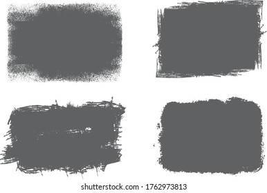 Set of simple grunge black frame
