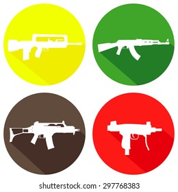 set of simple gun icons. vector illustration