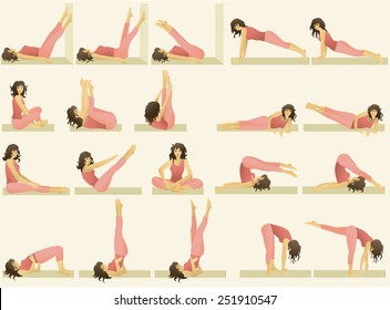 Set of simple  gymnastic exercises