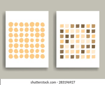 Set of Simple Hand Drawn Brochures , Greeting Cards , Flyers in Pastel Colors. 