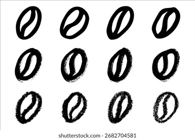 Conjunto de grano de café dibujado a mano simple Beber doodle Un solo elemento para imprimir, Web, diseño, decoración