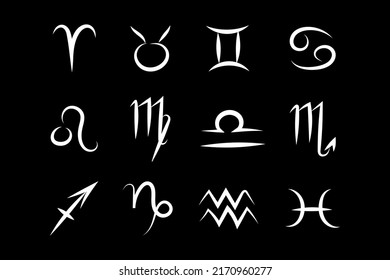 A set of simple hand drawn zodiac signs. Good for any project.