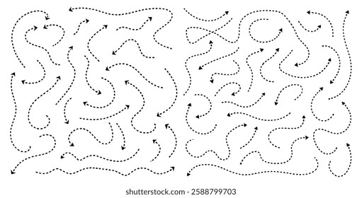 set of simple hand-drawn black arrows in various styles. A vector collection of sketch arrows, perfect for directional signs, navigation, and design elements in a minimalistic doodle style.