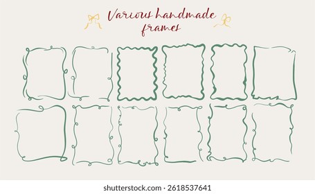 Conjunto de quadros simples feitos à mão em um estilo leve e frívolo. Ideal para cartazes, convites, anúncios no estilo de "Dolce Vita". Ilustração digital moderna em estilo plano