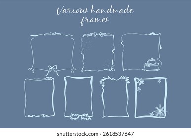 Conjunto de quadros simples feitos à mão em um estilo leve e frívolo. Ideal para cartazes, convites, anúncios no estilo de "Dolce Vita". Ilustração digital moderna em estilo plano