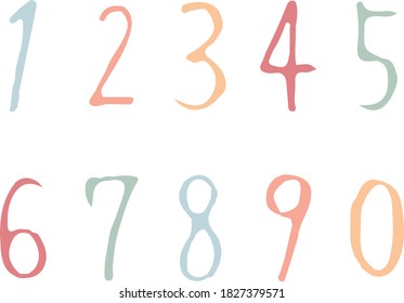 A set of simple handwritten numbers