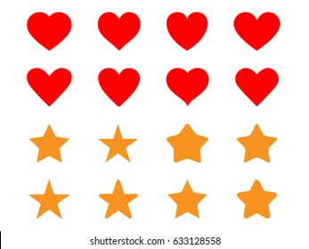 Set of Simple Heart and Star icon