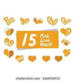 Set of Simple Heart Vector Design in Yellow