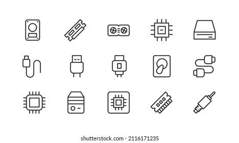 Set of simple high school  line icons. Outline stroke object. Linear signs pack. Perfect for web apps and mobile.