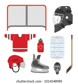 A set of simple hockey icons in vector format.