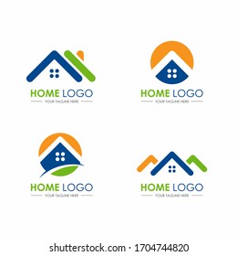 Set mit dem Logo für einfache Hausbauten Symbol Design Vorlage Vektorillustration