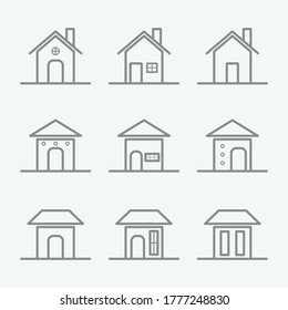 Set of simple house icon symbol 