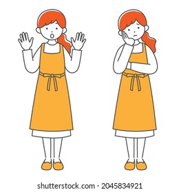 A set of simple housewife full-body illustrations.
Easy-to-use vector material.