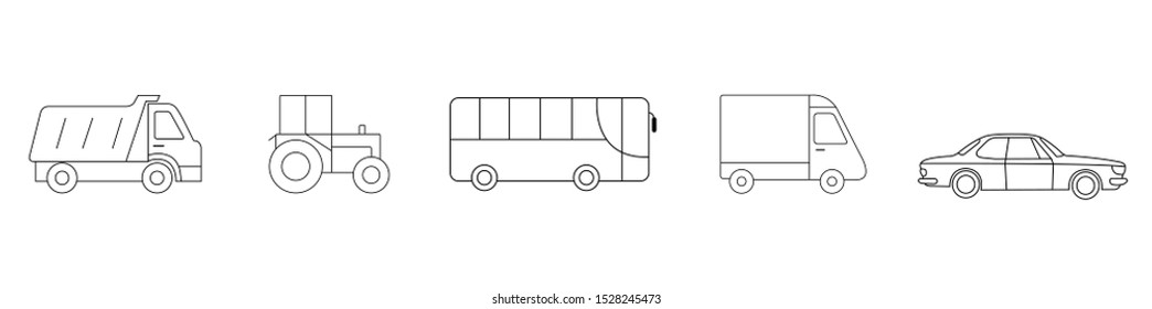 Set of simple icon on a white background. Element of transport icon. Premium quality graphic design. Sign and symbol collection icon for websites, web design, mobile app. Vector illustration.