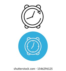 Set of simple icons with alarm clock