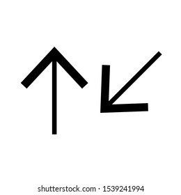 Set of simple icons with up arrow and down arrow