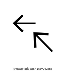 Set of simple icons with arrow on white background