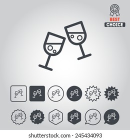 Set of simple icons for bar, cafe and restaurant